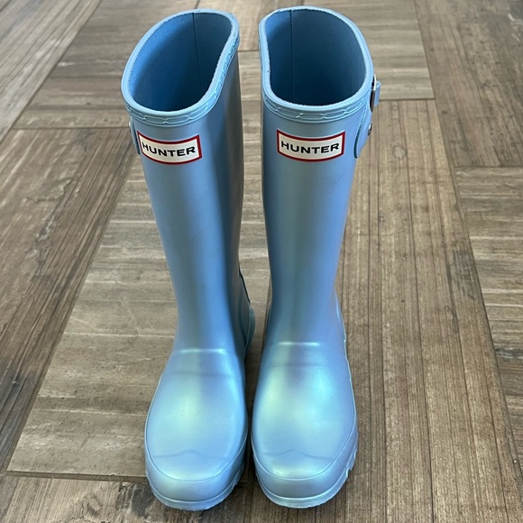 Hunter Kids Original Nebula Waterproof Rain Boot In Blue Thistle - Picture 2 of 11